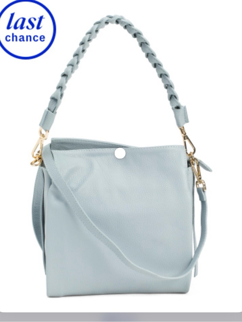 Light Blue Shoulder Bag with Braided Handle